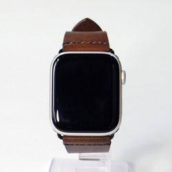 Apple Watch 腕時計ベルト 腕時計バンド 牛革レザー 全ケースサイズ制作 ウイスキーブラウン ぼかし染め 2枚目の画像