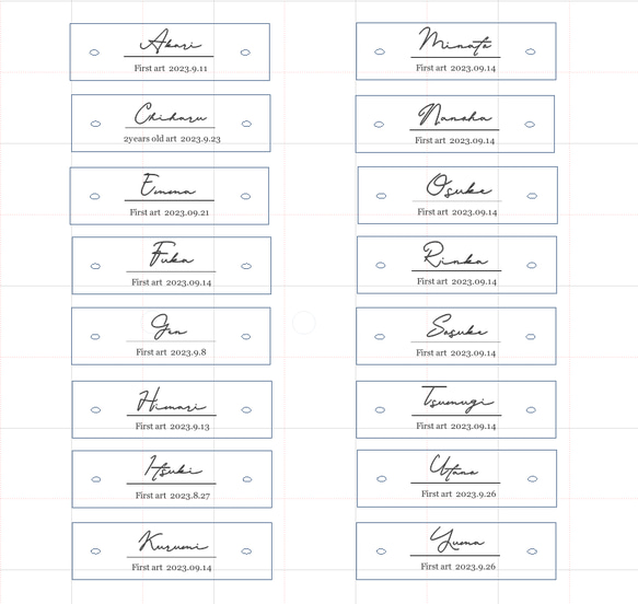 【ファーストアートタグ / ネームプレート / 筆記体 】 名入れ　オーダー　ファーストアート 1歳　敬老の日 7枚目の画像