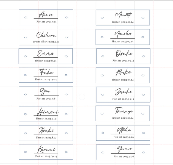 【ファーストアートタグ / ネームプレート / 筆記体 】 名入れ　オーダー　ファーストアート 1歳　敬老の日 9枚目の画像