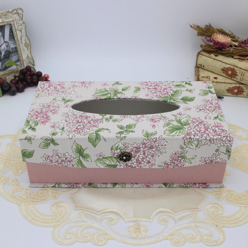 新作 カルトナージュ♪ 素敵なティッシュボックスケース（ライラック