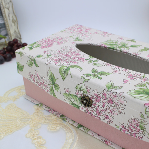 新作 カルトナージュ♪ 素敵なティッシュボックスケース（ライラック