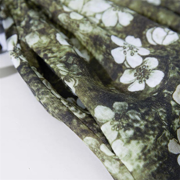 夏の綿麻ワンピース、 送料無料、綿麻ロング丈スカート、コットンリネンワンピース 4枚目の画像