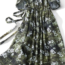 夏の綿麻ワンピース、 送料無料、綿麻ロング丈スカート、コットンリネンワンピース 6枚目の画像