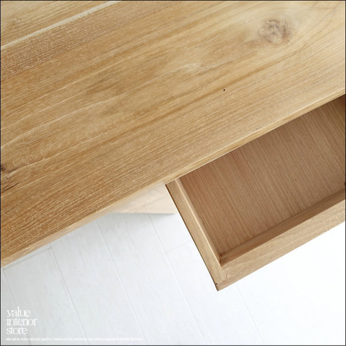 チーク無垢材 デスクNatle 片袖机 パソコンデスク カウンターデスク