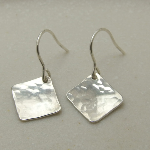 四角いピアス シルバー 【silver】 両耳用2つセット シンプルピアス