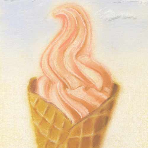 ソフトクリーム（パステル画・マット紙付き） 絵画 パステル画生活 