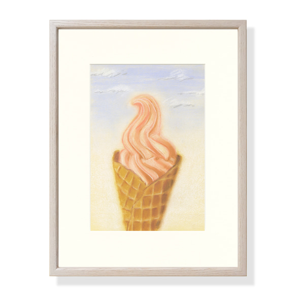 ソフトクリーム（パステル画・マット紙付き） 絵画 パステル画生活 