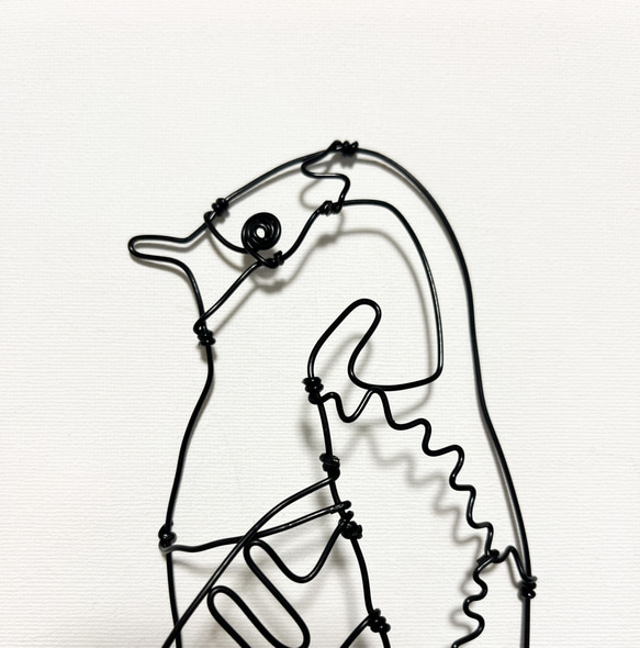 ペンギン　ぺんぎん　立体　壁掛け　ワイヤーアート 2枚目の画像