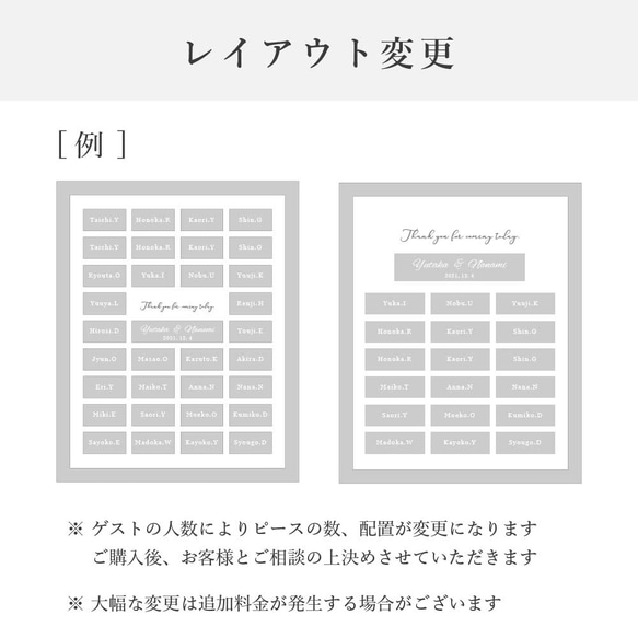 【結婚証明書 ゲスト参加型 シックホワイトフレーム ミラーアクリル A4,A3サイズ】送料無料 ウェディング 結婚式 8枚目の画像