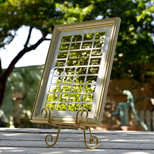 結婚証明書 ゲスト参加型 シックホワイトフレーム ミラーアクリル A4