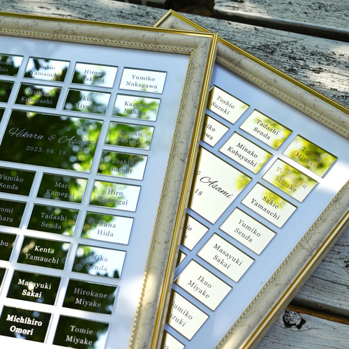 結婚証明書 ゲスト参加型 シックホワイトフレーム ミラーアクリル A4