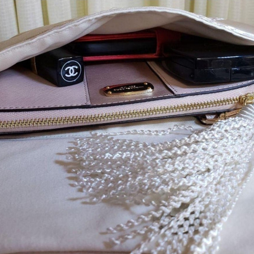 和風柄模様シルバーサーモンピンクアートデザイン2ways クラッチバッグ