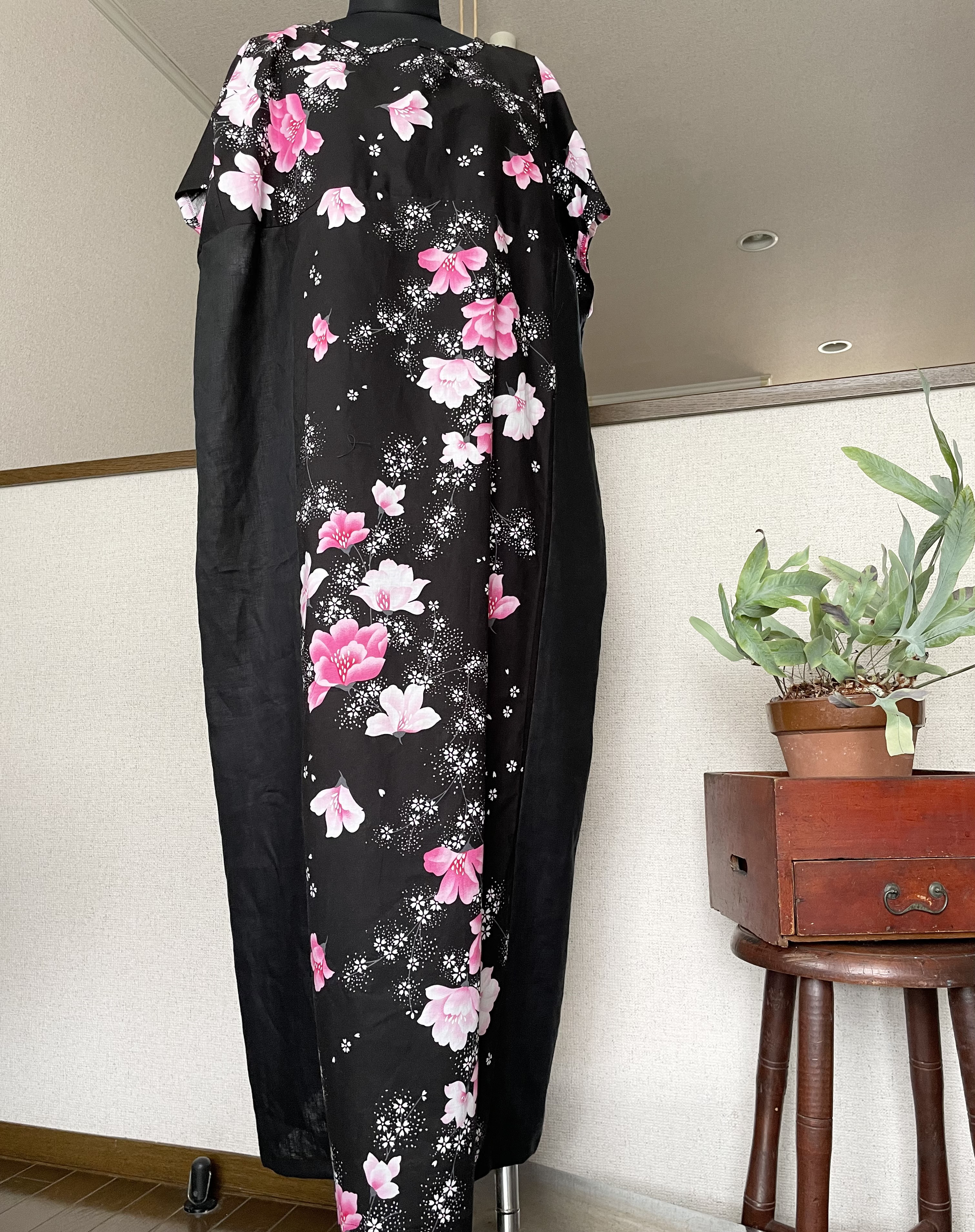 浴衣リメイク◇超マキシ丈◇ゆったりシルエットの浴衣リメイク