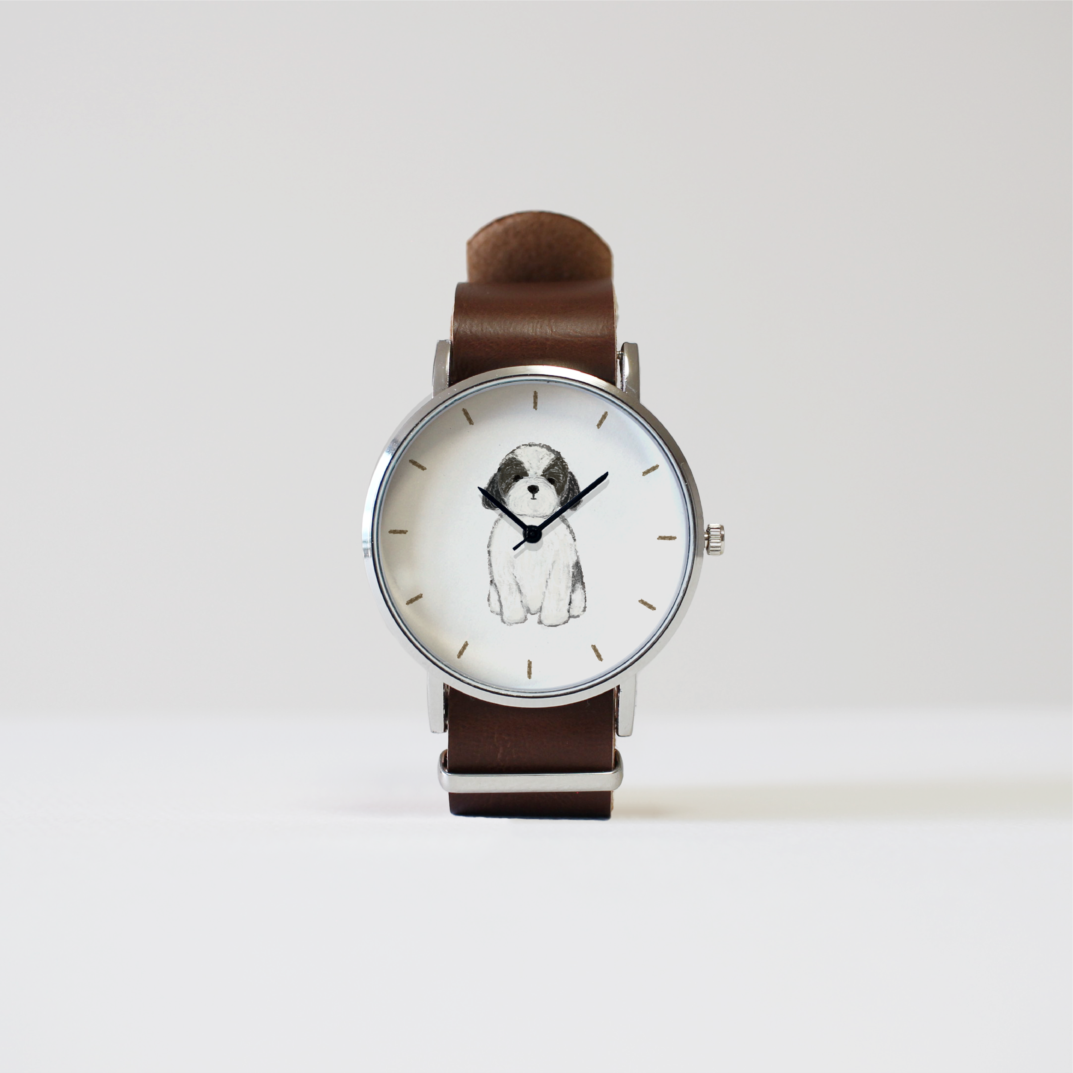 シーズー（白黒）の腕時計