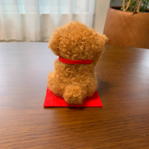 羊毛フェルト トイプードル　ハンドメイド　犬　置物 トイプードル 犬 羊毛フェルト ハンドメイド 羊毛フェルト