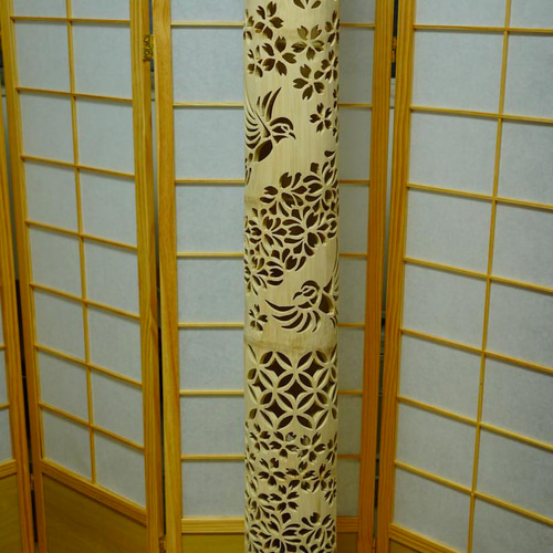 大型繊細竹灯り・竹あかり・竹灯籠 ～～ 癒しの灯り☆花鳥 