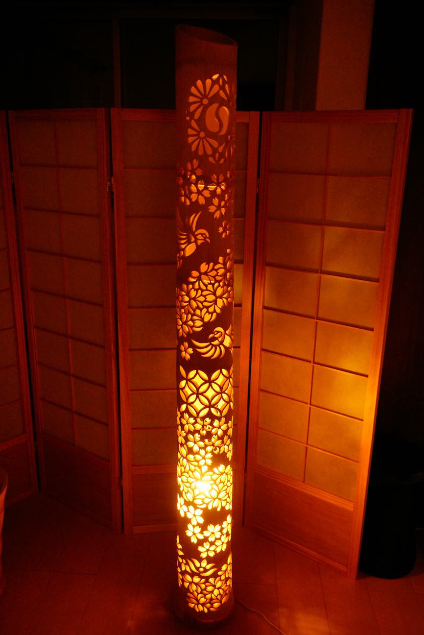 大型繊細竹灯り・竹あかり・竹灯籠　～～ 癒しの灯り★花鳥★～～