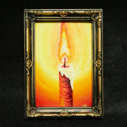 ロシアリクガメ　額付きミニ絵画　油彩 ロシアリクガメ 額付きミニ絵画 油彩