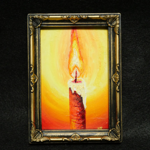 油絵 ミニ絵画 【蝋燭】 絵画 HR 通販 16045678｜Creema(クリーマ