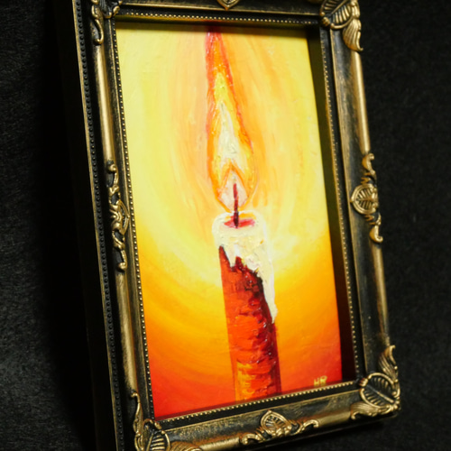 油絵 ミニ絵画 【蝋燭】 絵画 HR 通販 16045678｜Creema(クリーマ)