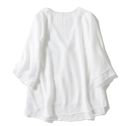 日焼け防止シャツ　UVカット羽織り　涼しいアイスコットン素材長袖シャツ　2重　ホワイト　M-XLサイズ　L233 2枚目の画像