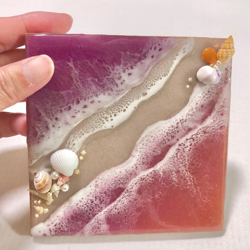 レジンアート　海アート　エポキシレジンアート　インテリア　壁掛け 値下 エポキシレジン 海の時計【Summer Ocean】 レジンアート 壁掛け