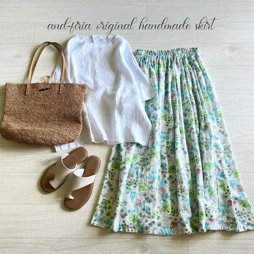 ボタニカルガーデンのダブルガーゼスカート ロングスカート（マキシ丈  