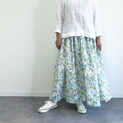 ボタニカルガーデンのダブルガーゼスカート ロングスカート（マキシ丈  