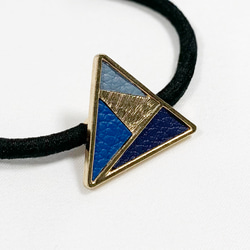 Lヘアゴム:三角×ブルー 3枚目の画像