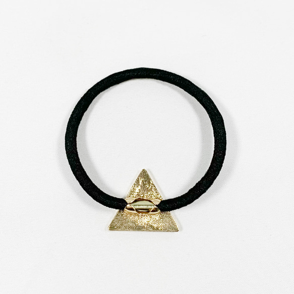 Lヘアゴム:三角×ブルー 2枚目の画像