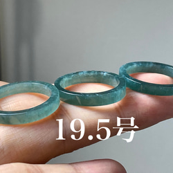 L156 氷糯種 青緑 19.5号 天然 グアテマラ産 A貨 本翡翠 くりぬき