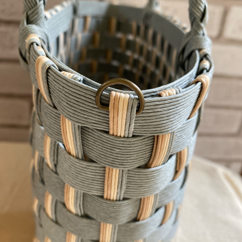 ストライプ柄のカゴバッグ かごバッグ Mahlon 通販 16046145｜Creema