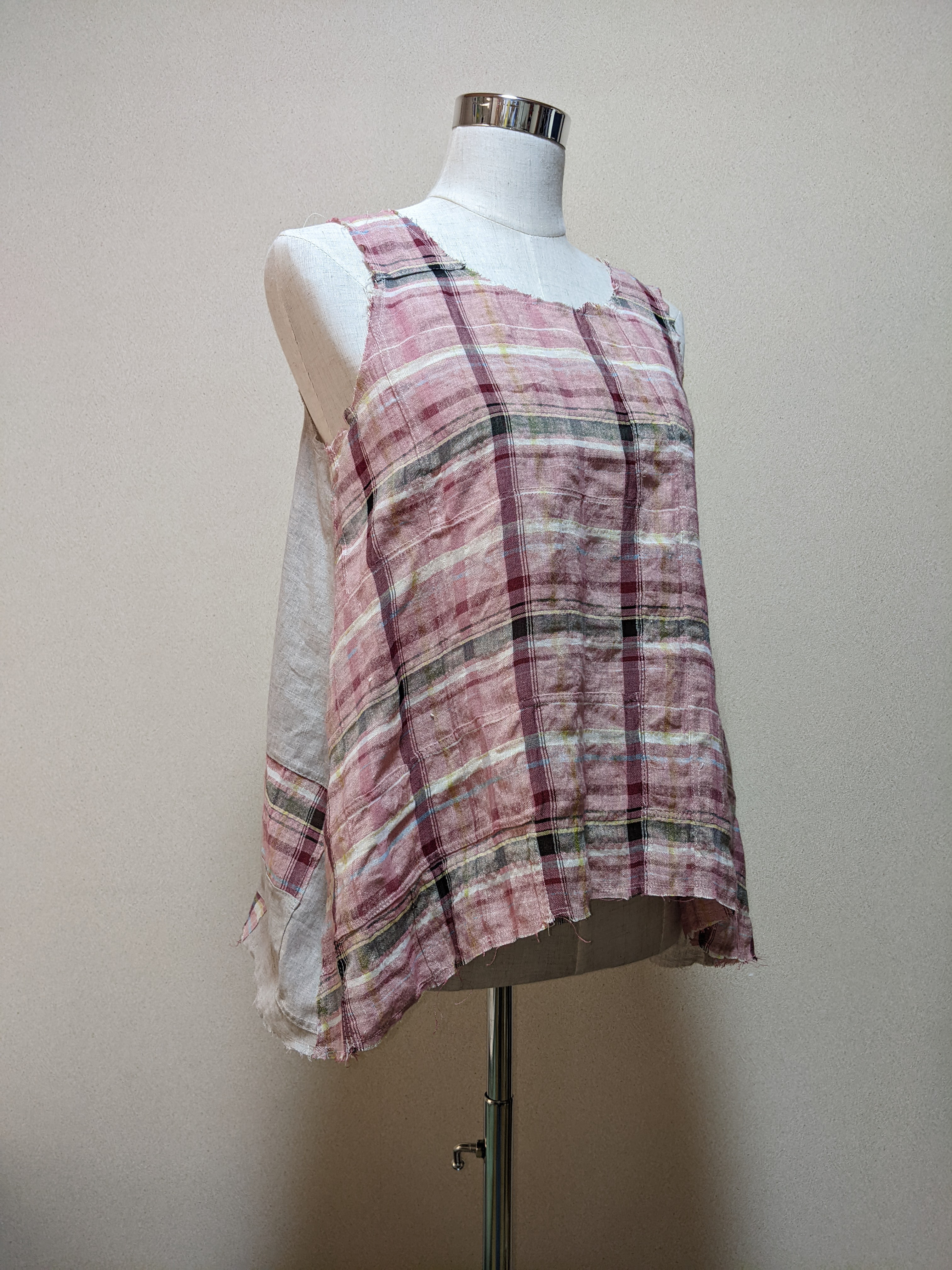 【近江麻タンブラーリネン】つぎはぎブラウス