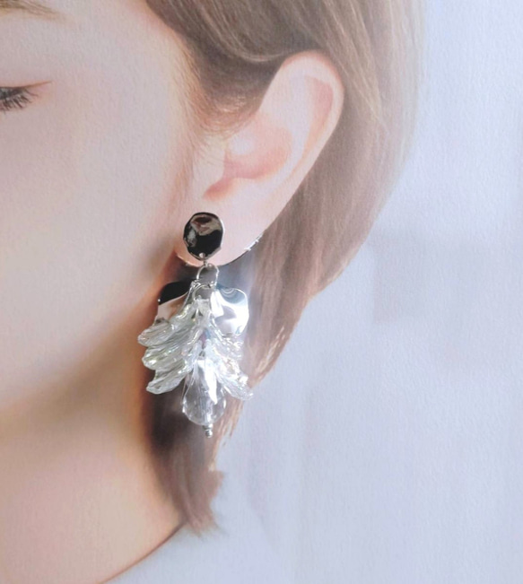 訳あり バイカラートルマリン 桜色 ピアス風 フープイヤリング