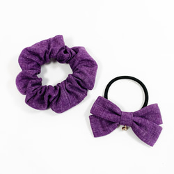 シュシュ  ヘアゴム  パープル系 ヘアゴム＊ハーフシュシュ◇ピンク×ブルーパープル/シュシュ