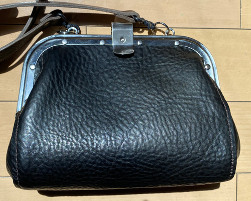 車掌 バッグ カバン イタリアンレザー ブラック 外縫 ショルダーバッグ