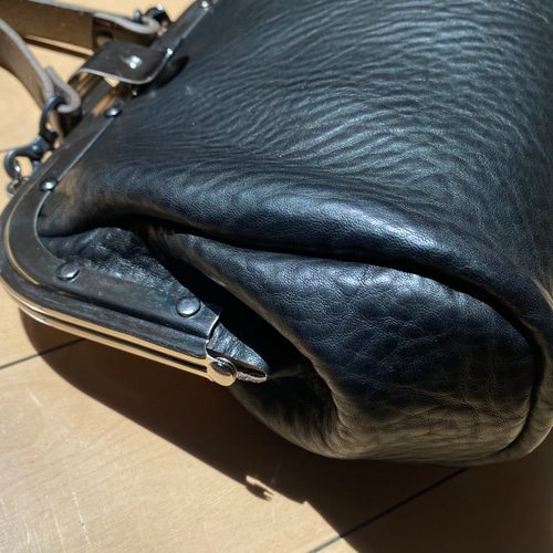 車掌 バッグ カバン イタリアンレザー ブラック 内縫 ショルダーバッグ