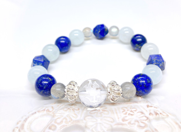 大天使メタトロンのブレスレット / ブルーレースアゲート / セレナイト