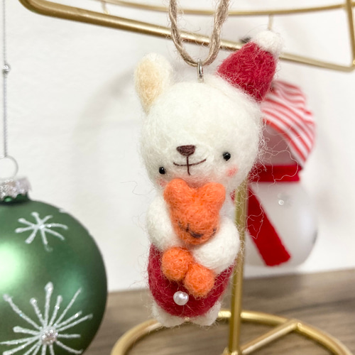 ☆羊毛フェルト☆クリスマスオーナメント6点セット-4- 羊毛フェルト