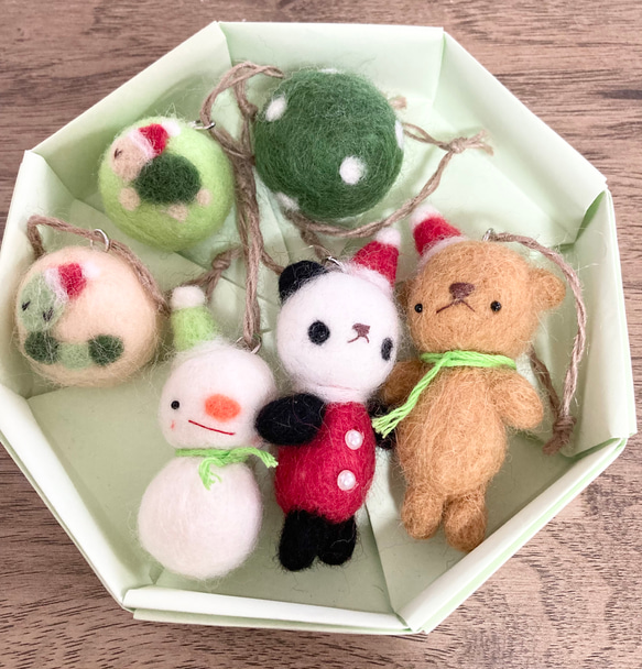 ☆羊毛フェルト☆クリスマスオーナメント6点セット-5- 羊毛