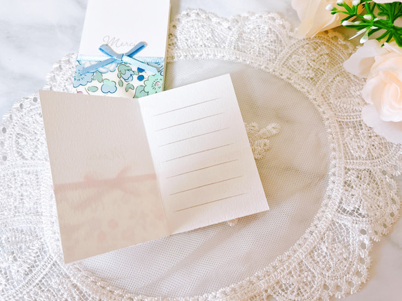 ミニメッセージカード1枚バラ売りリバティプリント使用♡バースデーカード　ミニカード　プチギフト　結婚式♡ 7枚目の画像