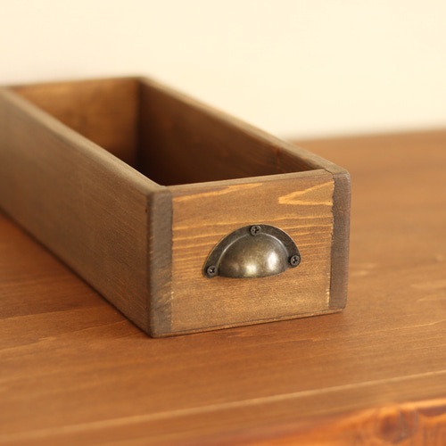 シェル取っ手のウッドボックス 木箱 （オーク） フリーボックス・小物