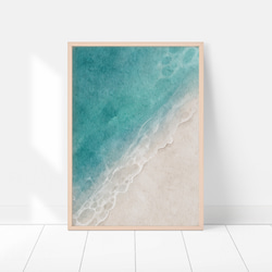 【お得な3枚セット】海のポスター　夏の海 海岸の景色 エメラルドブルー　インテリアポスター A4サイズ〜 3枚目の画像