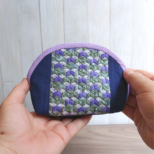刺繍入りパッチワークポシェット ネイビー 【公式通販】