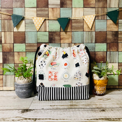 ☆新作☆ アメカジ風 ハンバーガー レッスンバッグ 縦30×横40