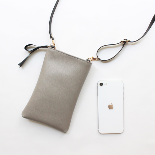 noble スマホショルダー・グレージュ スマホポシェット・スマホポーチ