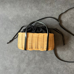 収納ケース 藤編 茶道具 ピクニック 小物入れ籠 便攜 かごバッグ 大波