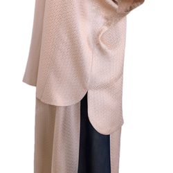 仕立ての良いセットアップ 上質 着物リメイク スカート ゴム ファスナー くすみピンク 11号 LL (Y5601) 7枚目の画像