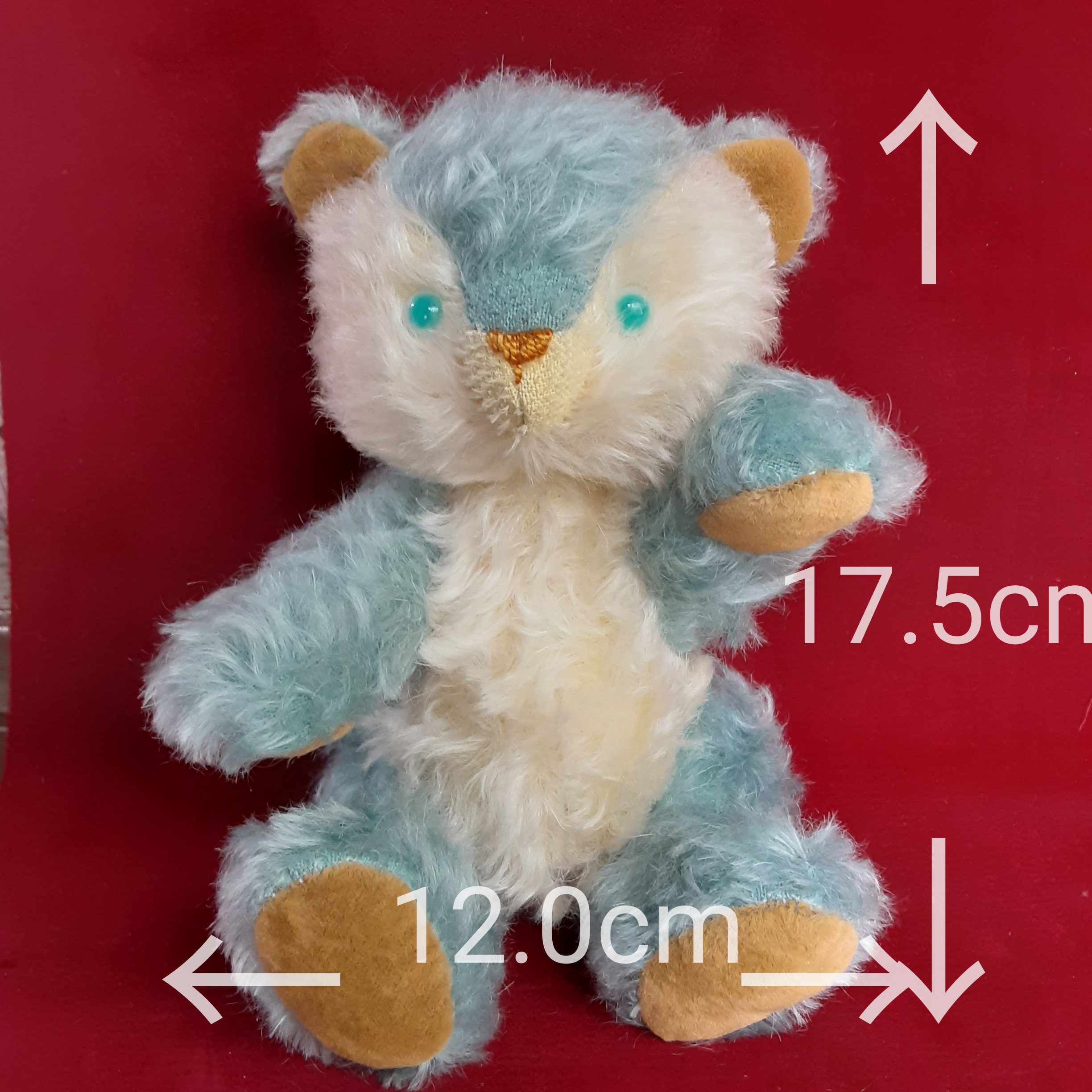 ブルー&ホワイト/夏空色のテディベア