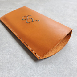 ◆ほっこりレトロなステッチング眼鏡ケース◆　イニシャル　メンズ　レディース　メガネケース　名入れ　ペア 3枚目の画像